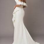 White Sling Ruffled Ball Gown